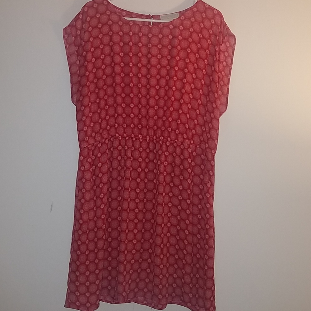 Red patterned summer dress